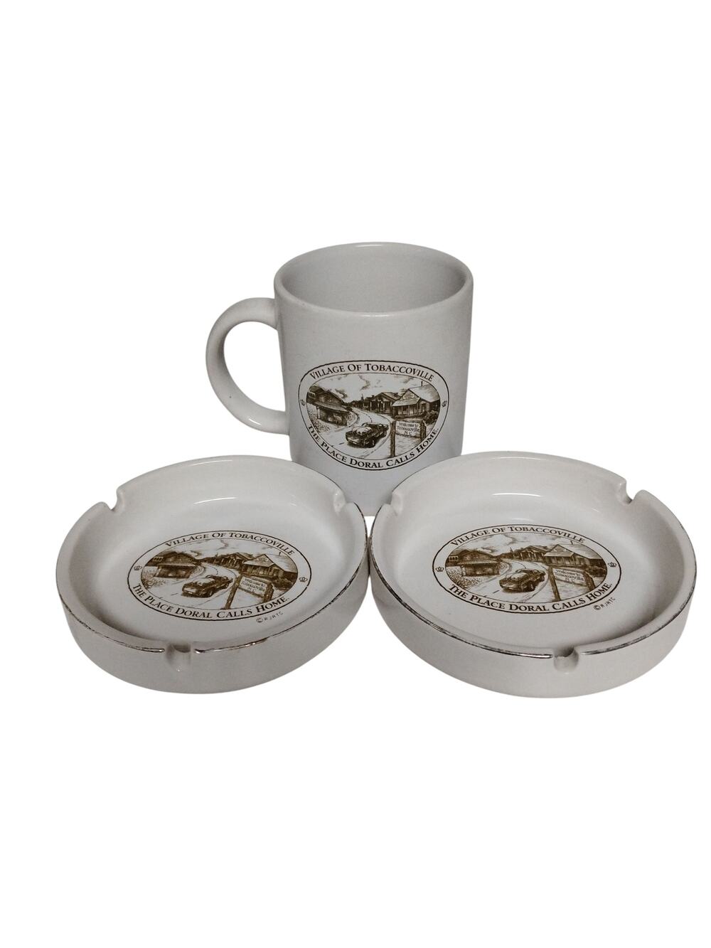 🚬☕Vintage RJ Reynolds Doral Cigarette Ashtrays Mug Tobacco Cup Collectible